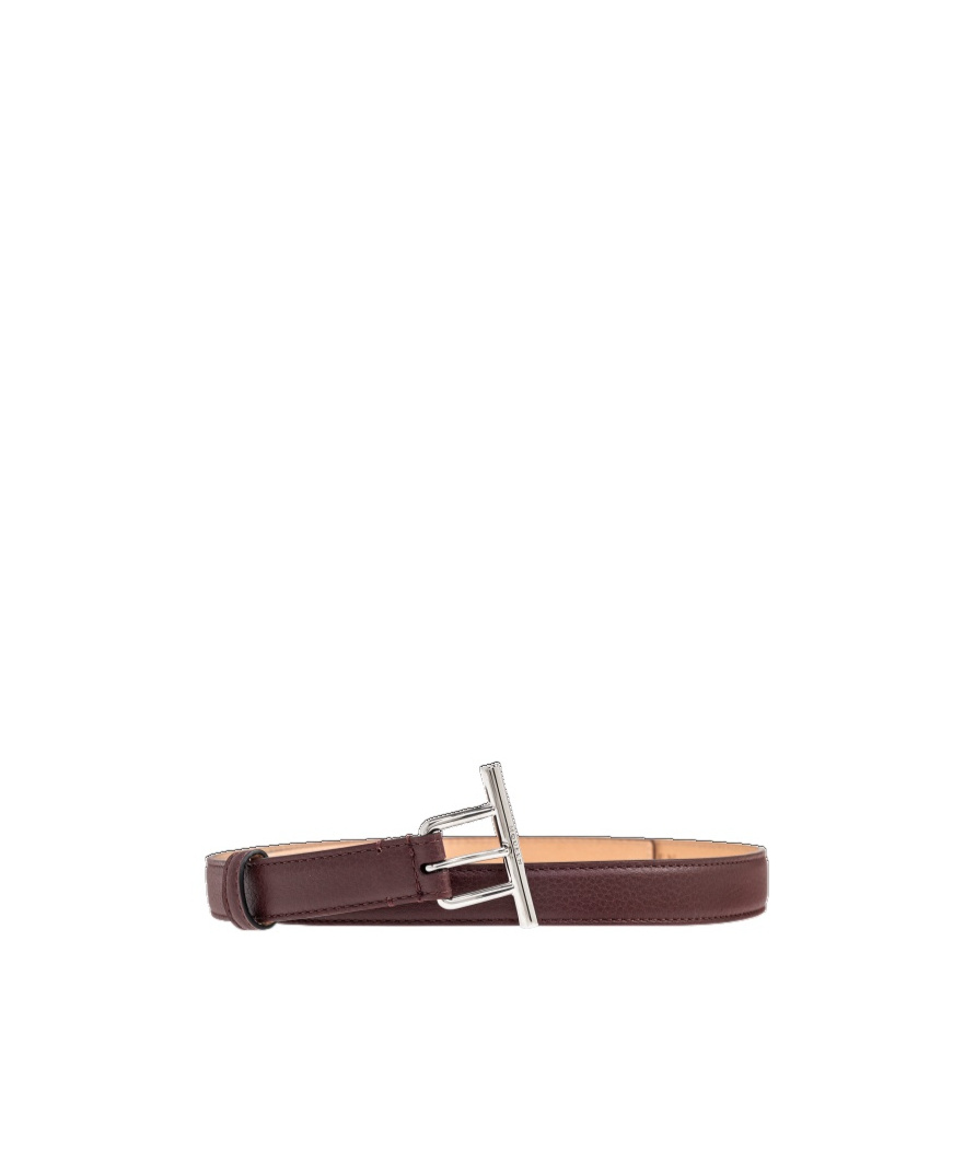 Alexander Mcqueen T-bar Leather Belt In Brown