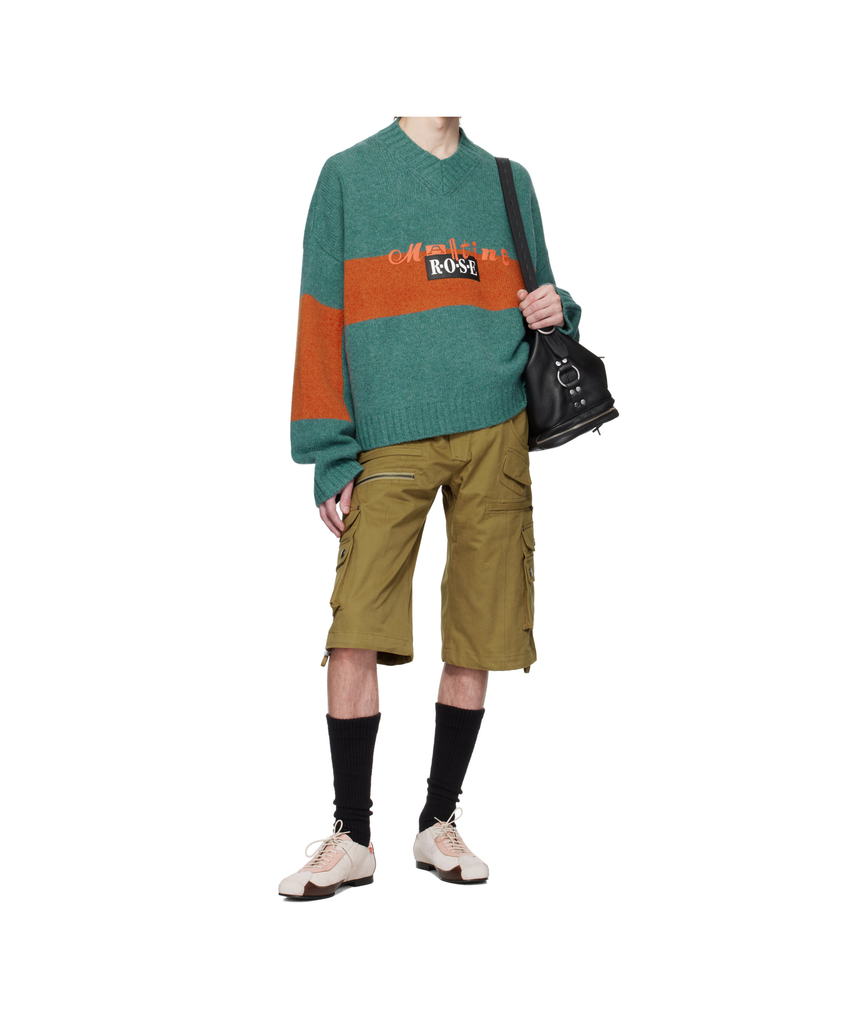 Shop Martine Rose Oversized Sweater In Green Rust