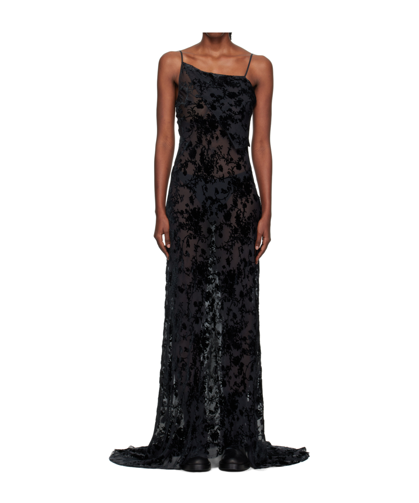 Ann Demeulemeester Aaricia Bias Slip Dress In Black