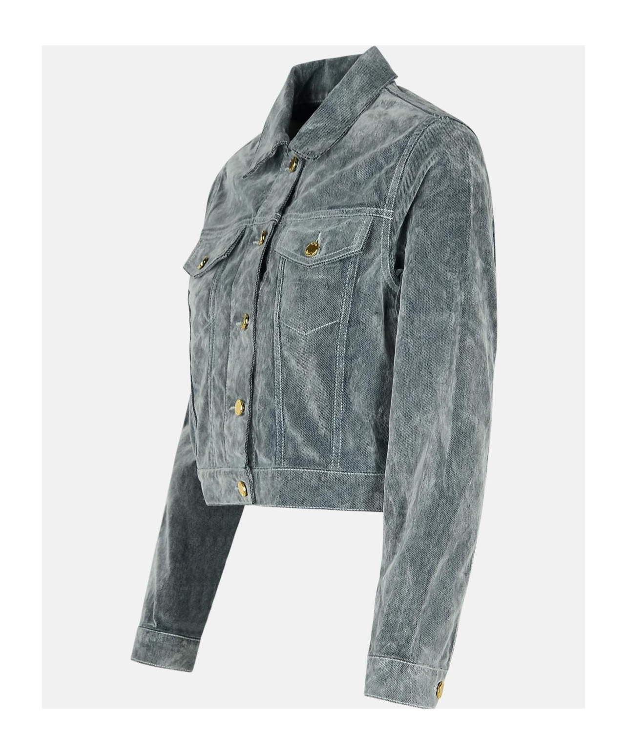 Casablanca Light Blue Cotton Blend Jacket In Gray