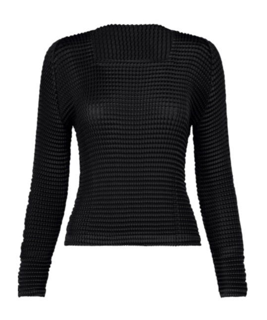 Issey Miyake Pleated Blouse In Black