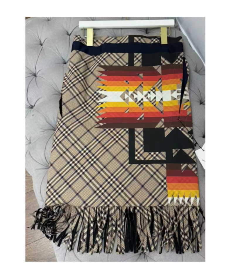 Sacai Checked Skirt In Multi