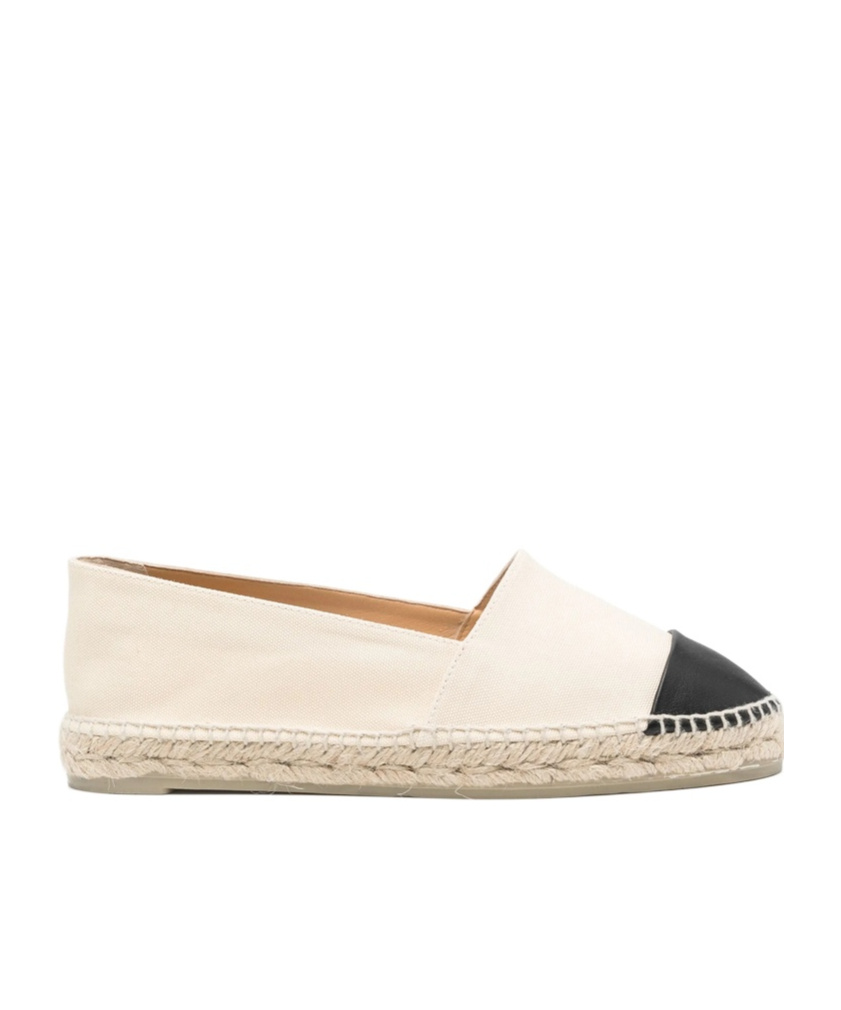 Shop Castaã±er Round-head Flat Shoes In White