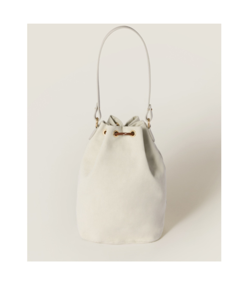 Miu Miu Gabardine Sachet In Plaster White/chalk White