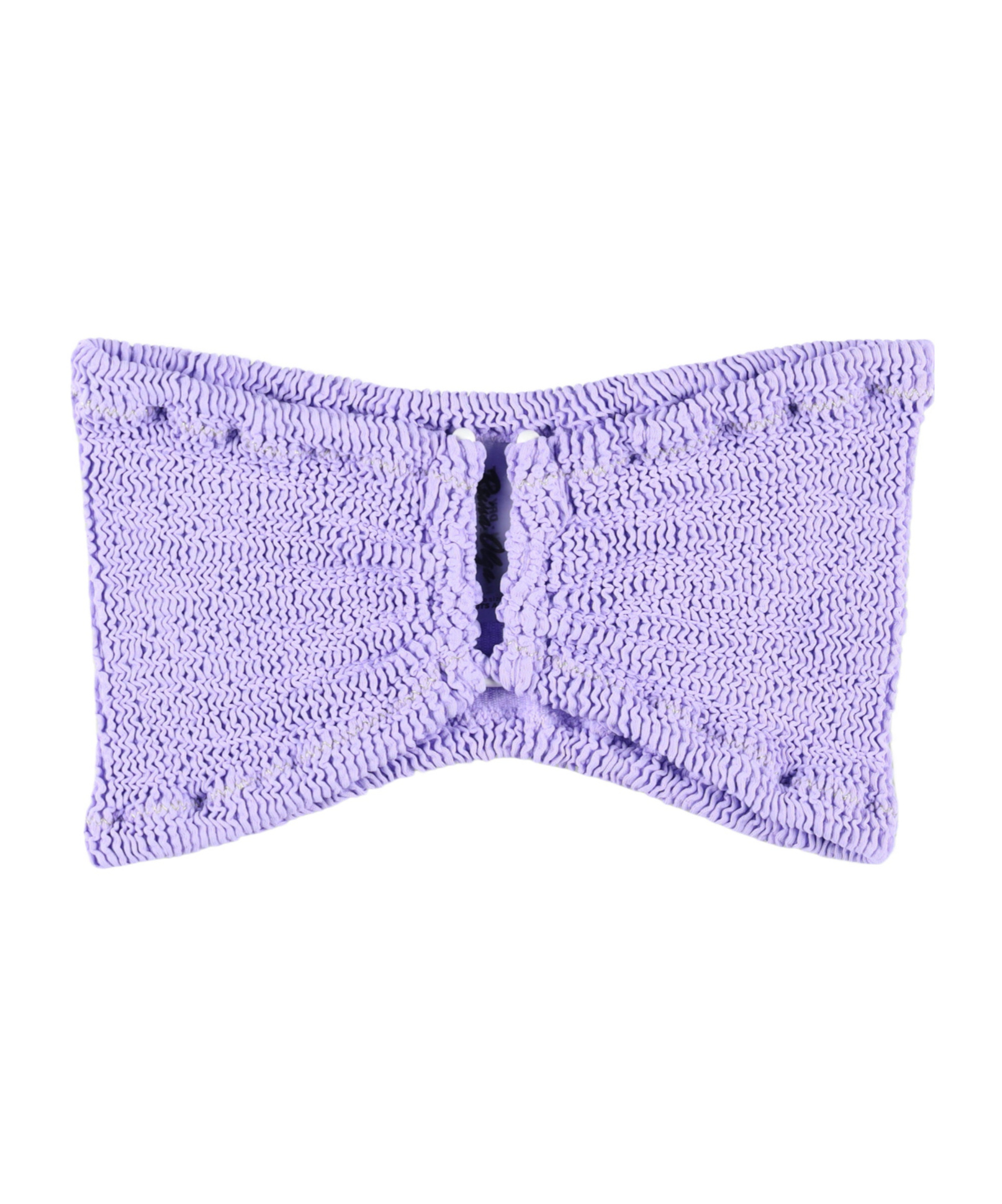 Reina Olga Strapless Bandeau Bikini Top In Textured Fabric In Purple