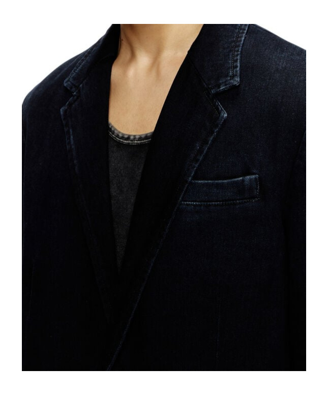 Diesel Blazer In Streaky Denim In Black