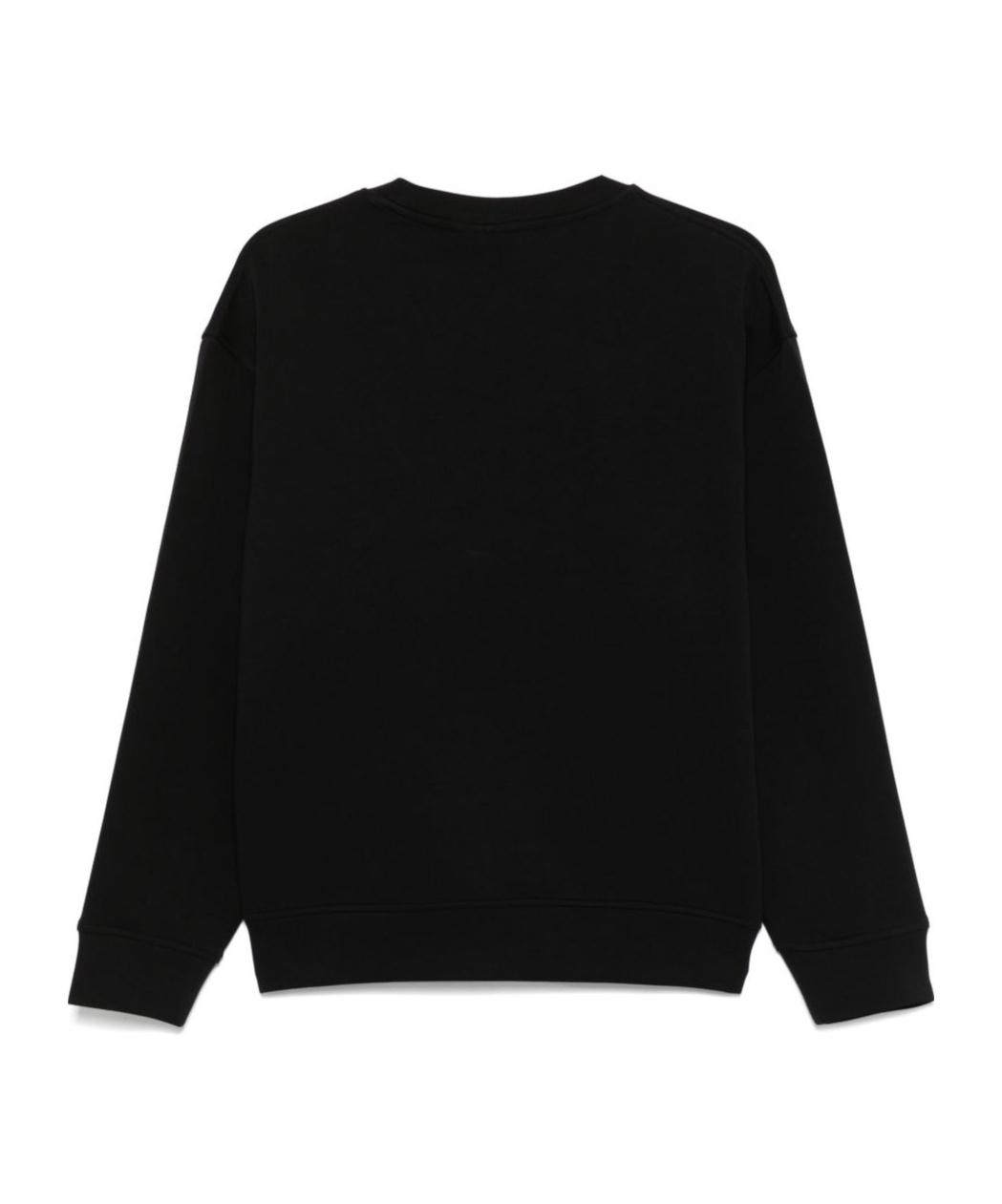 Emporio Armani Cotton Crew Neck Sweatshirt With Embroidered Logo In Black
