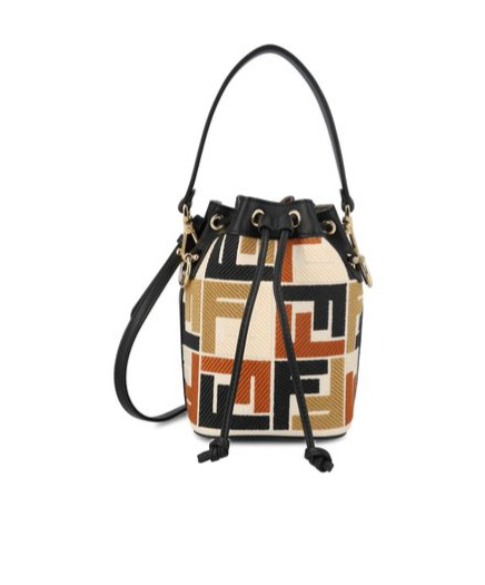 Fendi Multicolour Canvas Mini-bag With Ff Embroidery In Black
