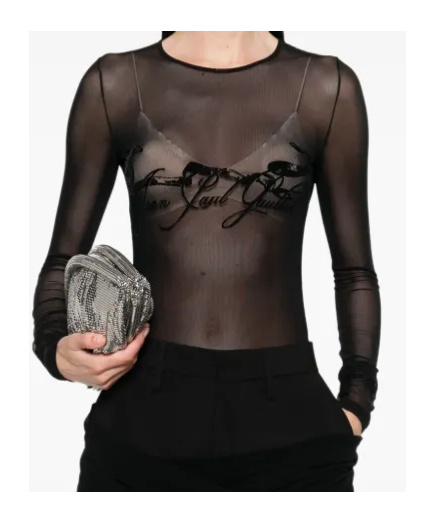 Jean Paul Gaultier Round-neck Blouse In Black