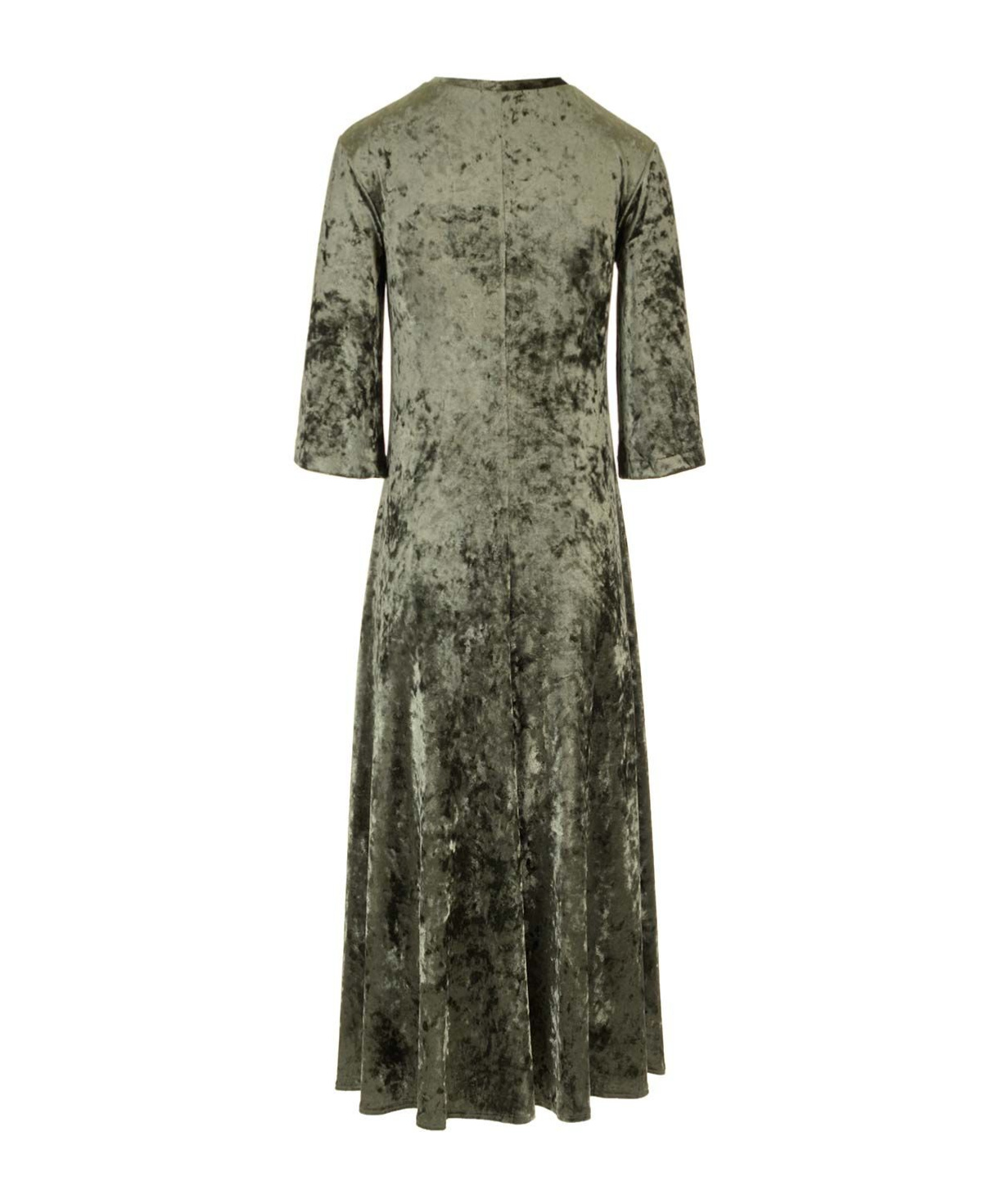 Forte Forte Long Velvet Olive Green Dress In Green