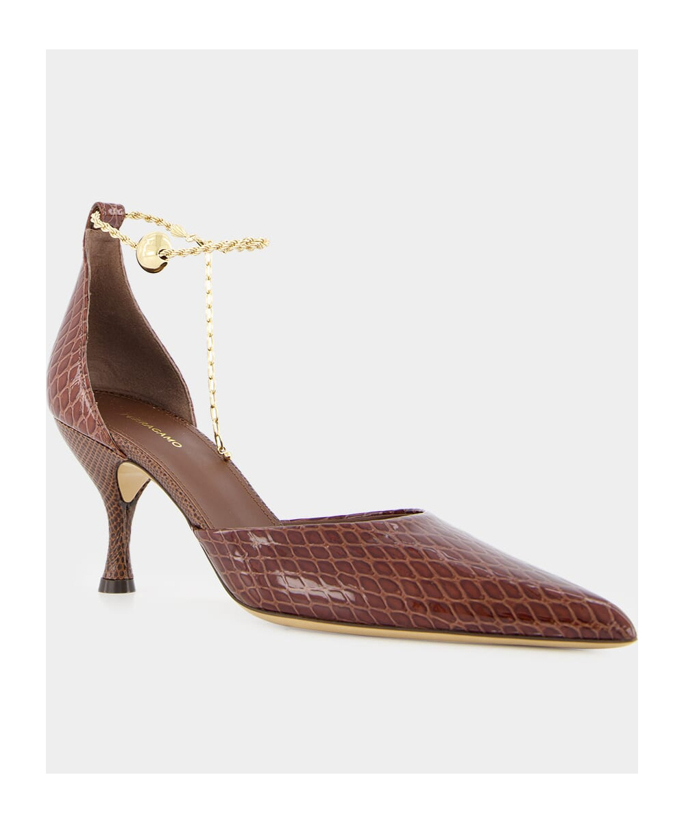 Ferragamo Pointed High Heels In Brown