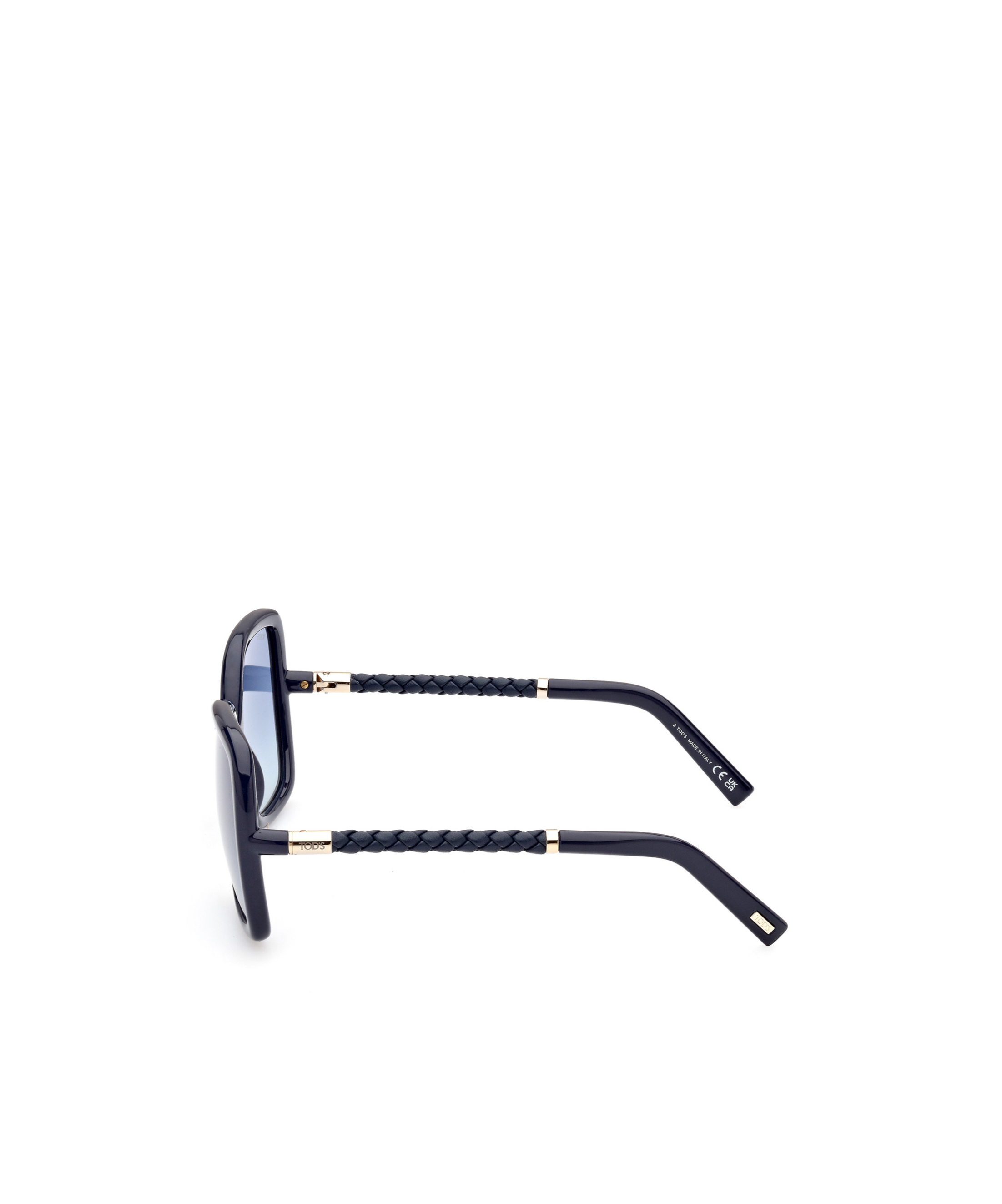 Shop Tod's Geometric Frame Sunglasses In Blue