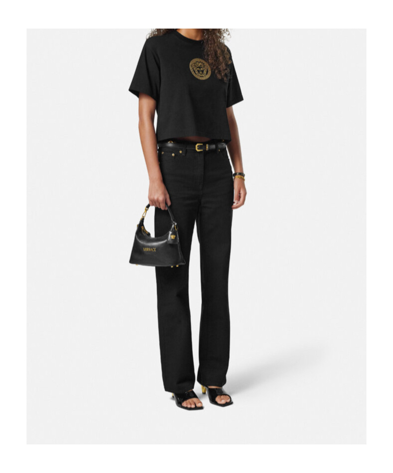 Versace Leather Mini Bag In Black