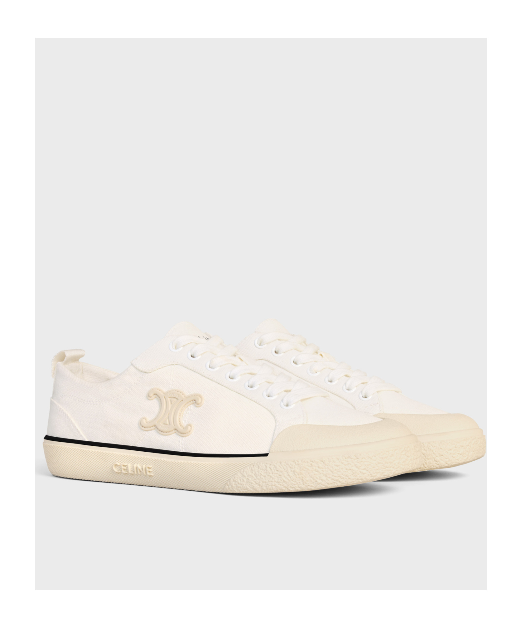 Celine Lace-up Low-cut Casual Shoes In White