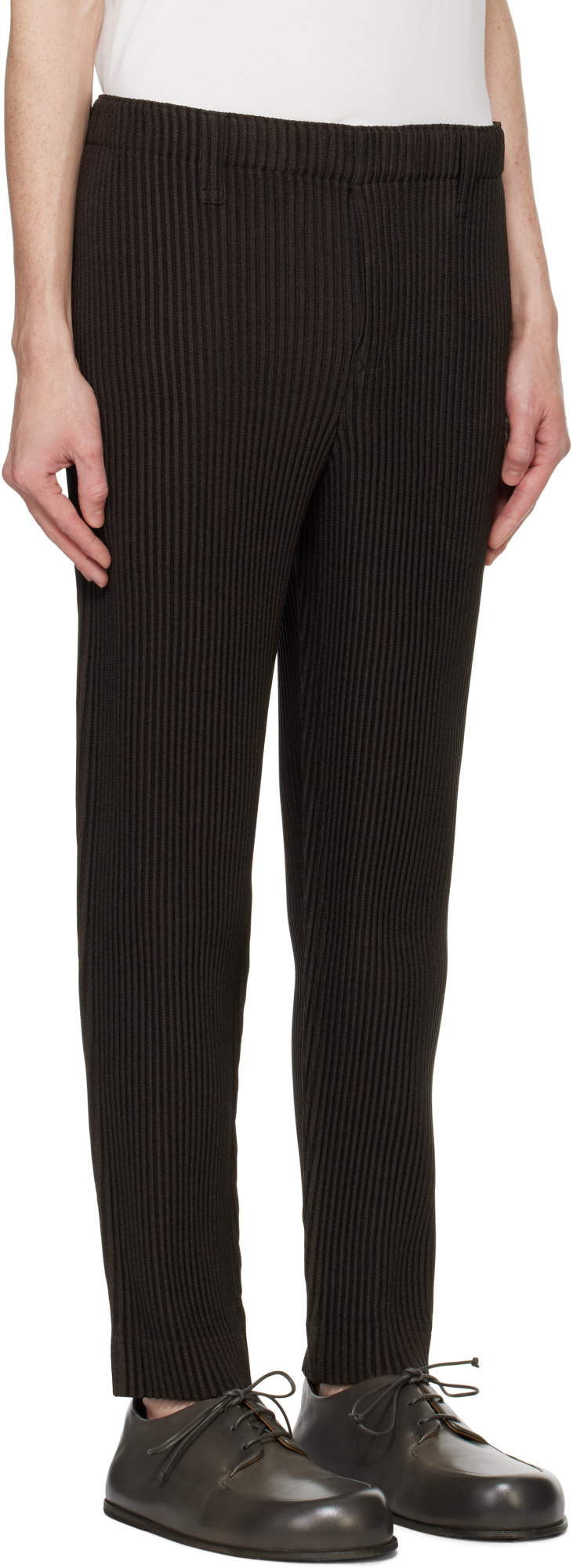 ISSEY MIYAKE KERSEY PLEATS TROUSERS