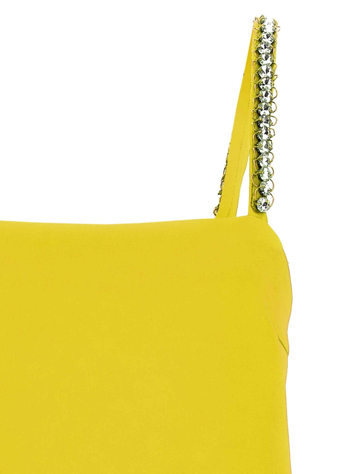 Pinko Crystal-embellished Dress In Yellow