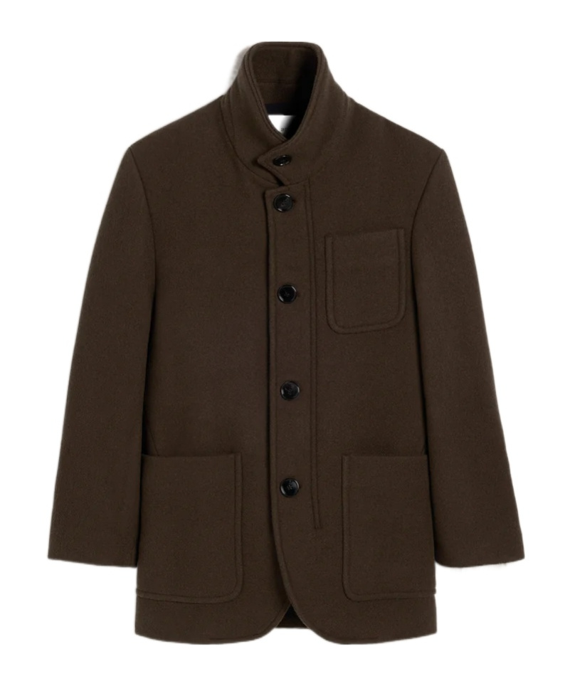 AMI ALEXANDRE MATTIUSSI AMI HIGH COLLAR SHORT COAT 