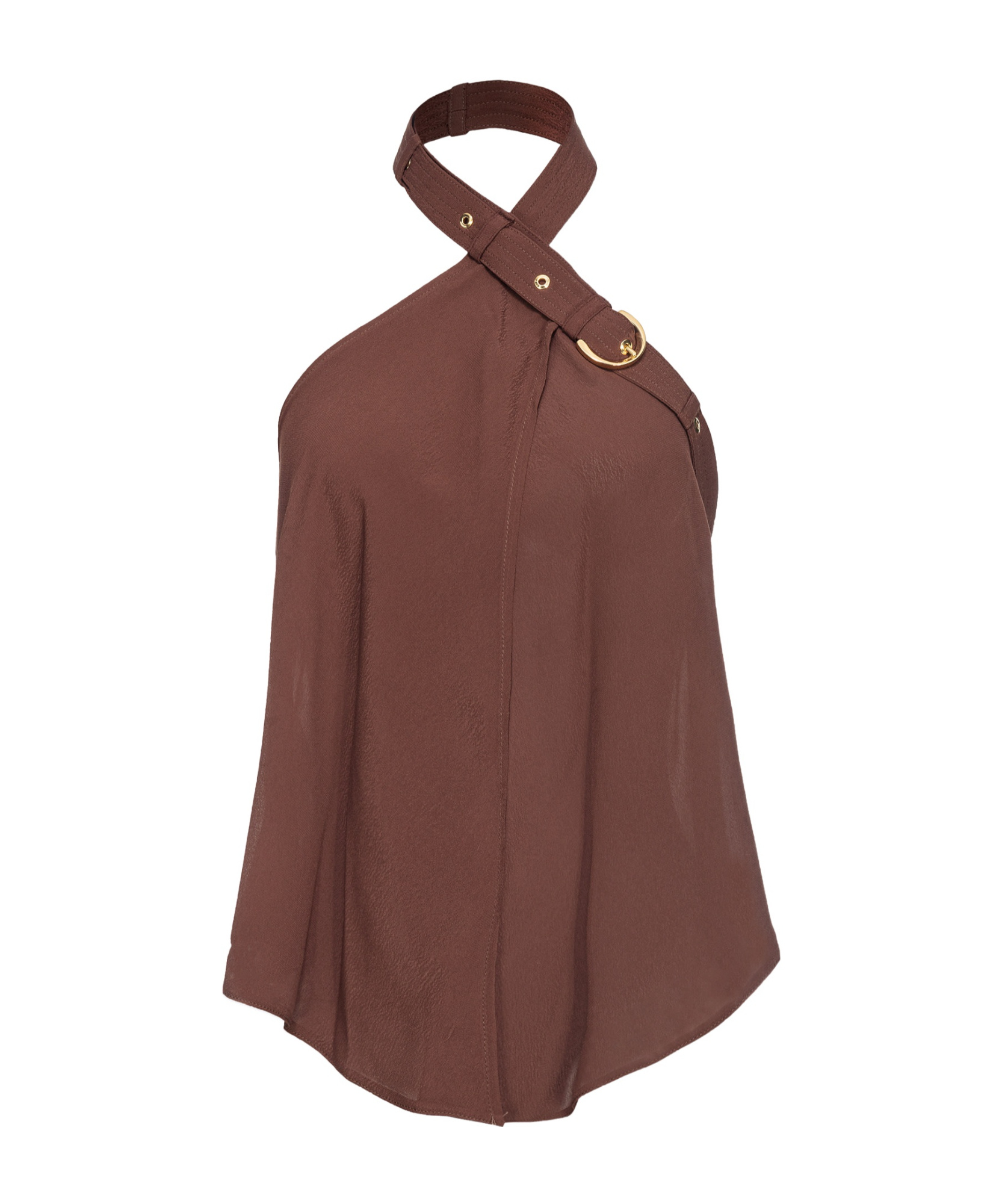 Pinko Plunging-neck Top With Strap In Red