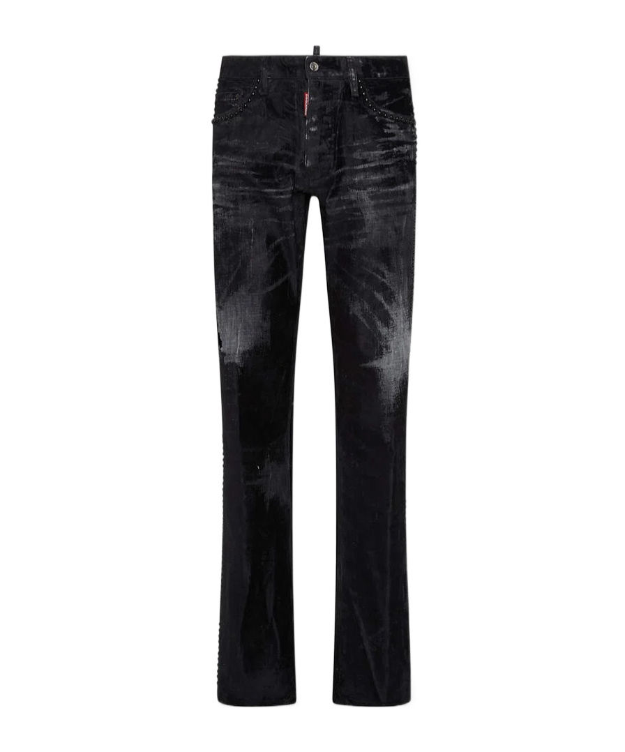 Dsquared2 X Kiss The American Embellished Jeans In Black