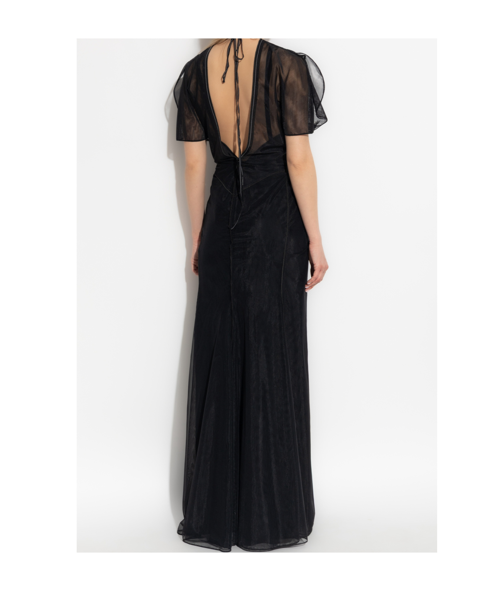 Shop Victoria Beckham Sheer-overlay Dress In Black