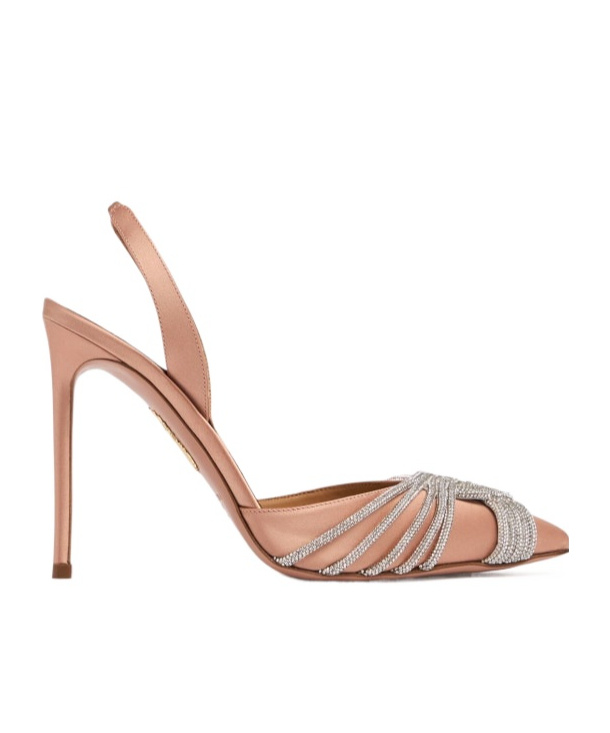 Aquazzura Gatsby Satin Hallow-heeled Sandals
