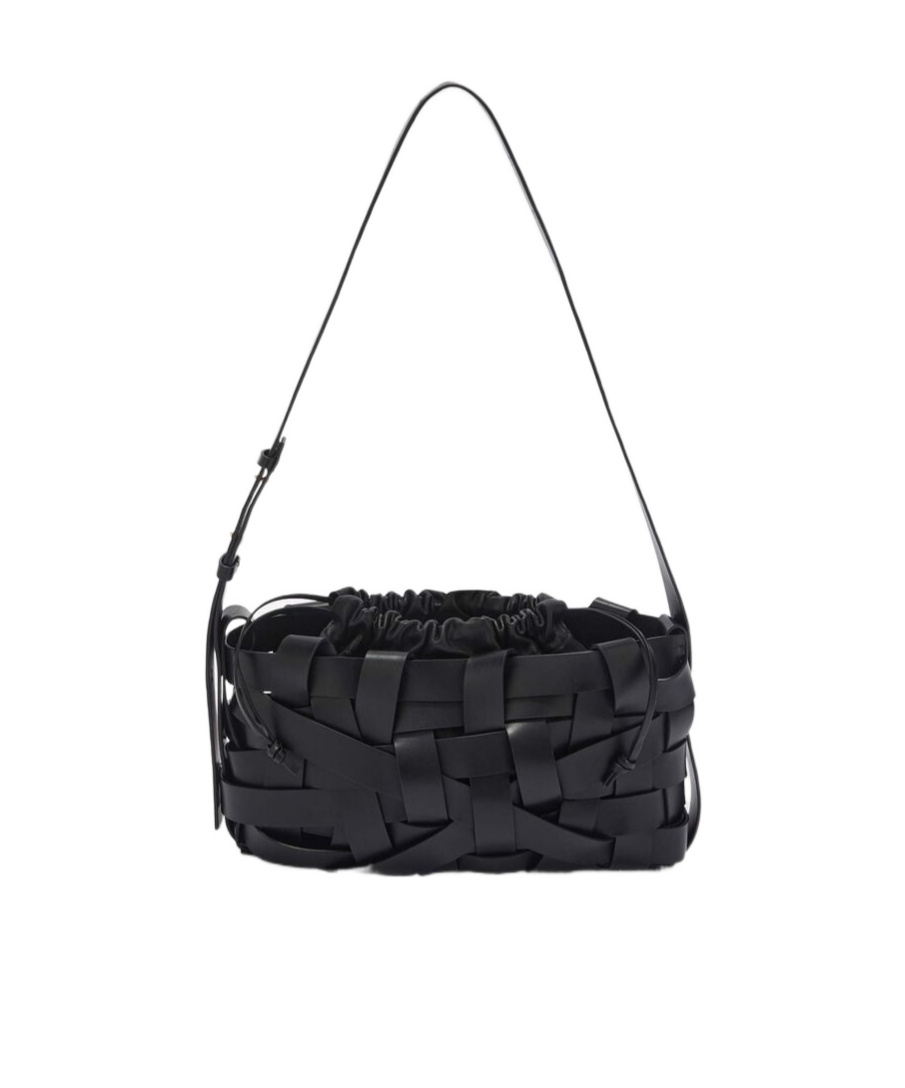 Jil Sander Interwoven-design Leather Clutch Bag In Black