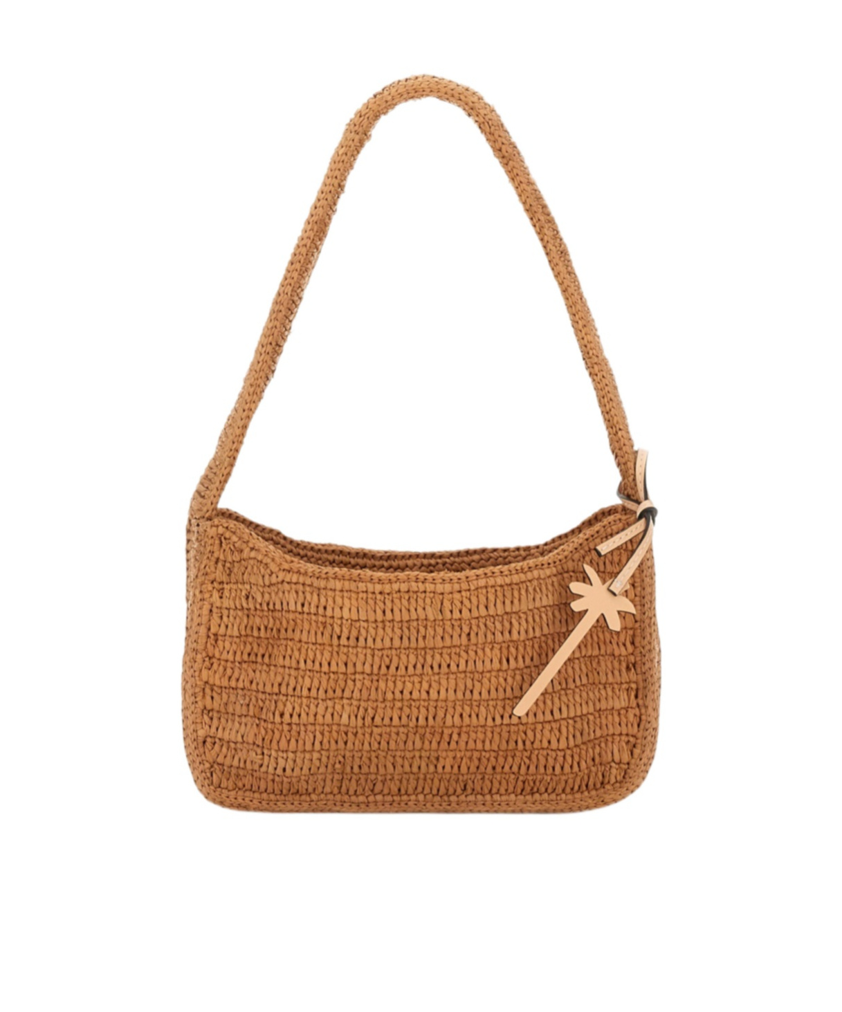 Manebi Raffia Shoulder Bag In Brown