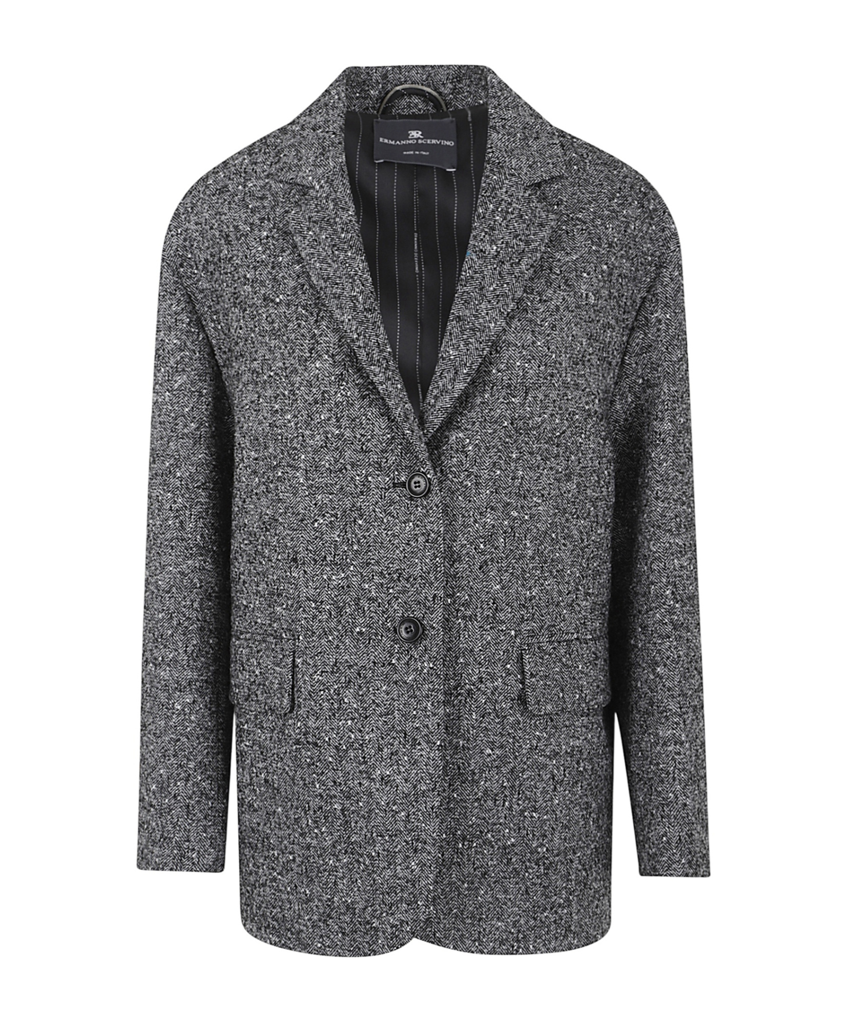 Ermanno Scervino Herringbone-pattern Blazer In Gray
