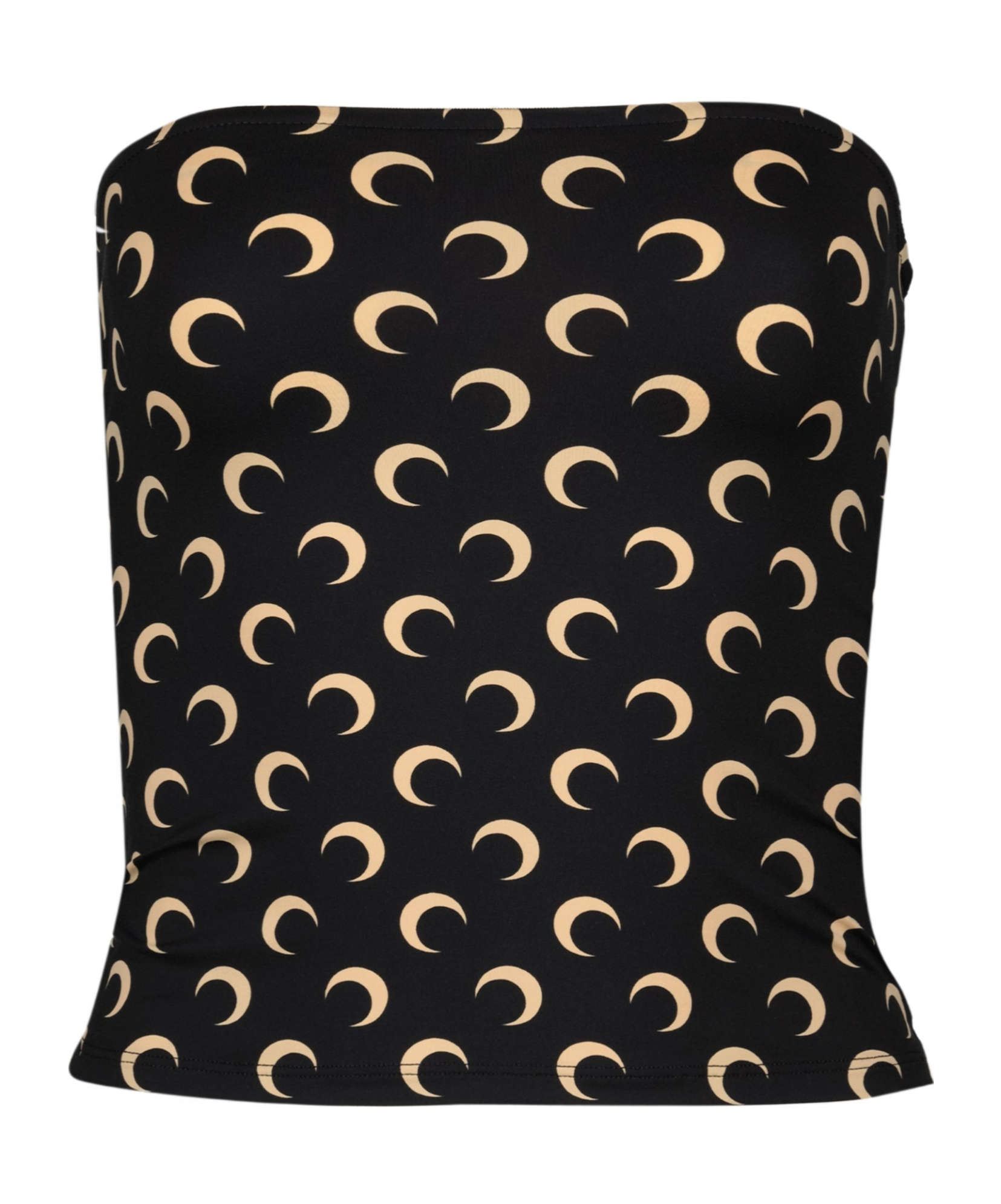 Marine Serre Crescent Moon Printed Strapless Top In Brown