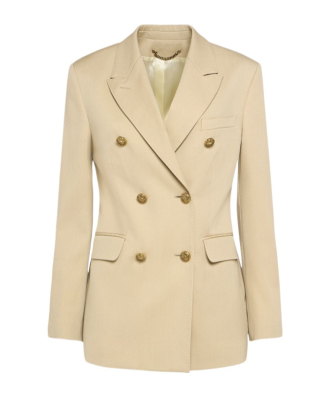 Golden Goose Beige Double-breasted Blazer With Peak Revers