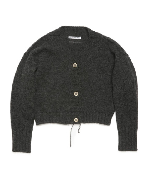 Acne Studios Single-breasted Wool Knitted Cardigan In Black