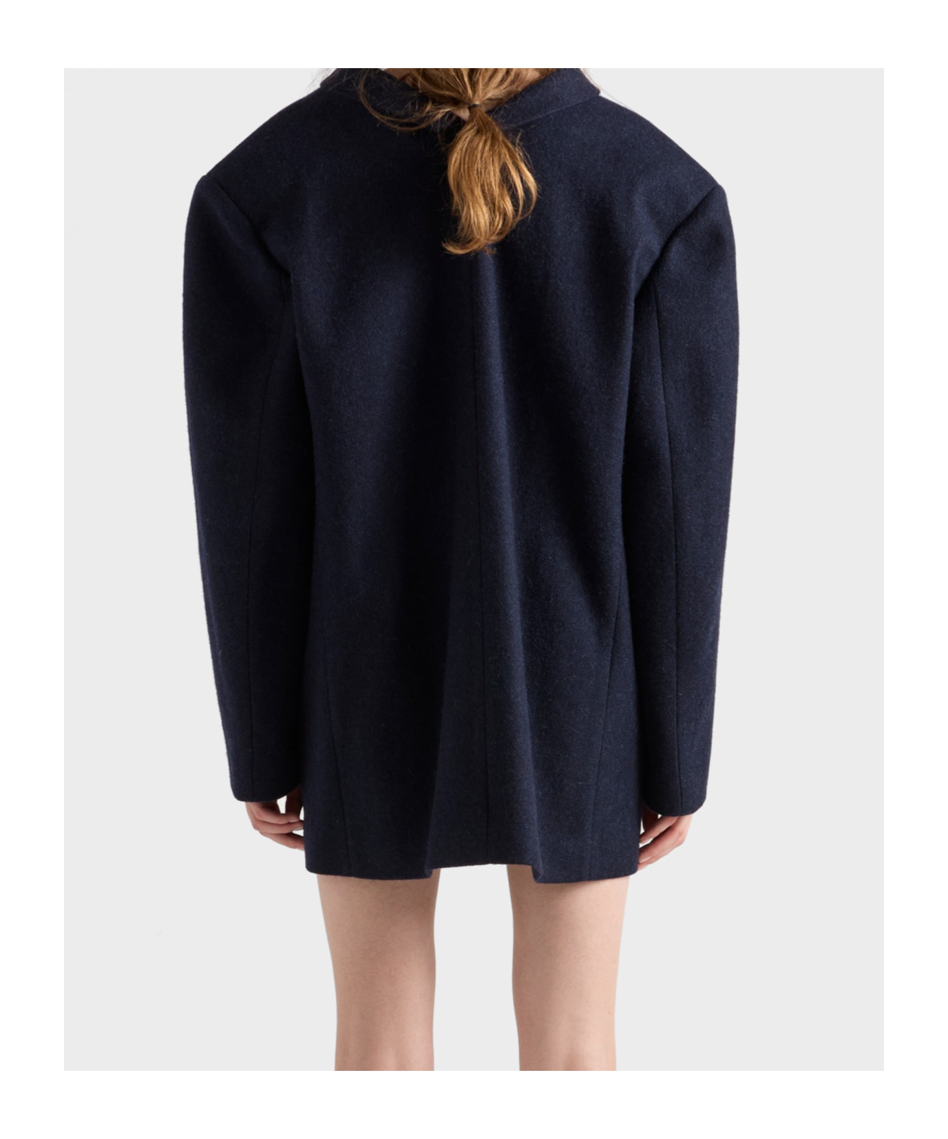 Prada Shetland Wool Jacket Featuring Decorative Buttons In Black
