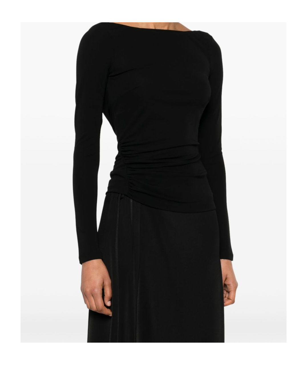Shop Elisabetta Franchi Draped Top In Black