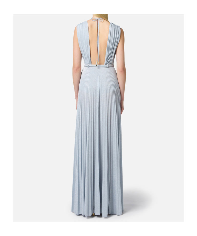 Elisabetta Franchi Lurex-detail Gown In Gray