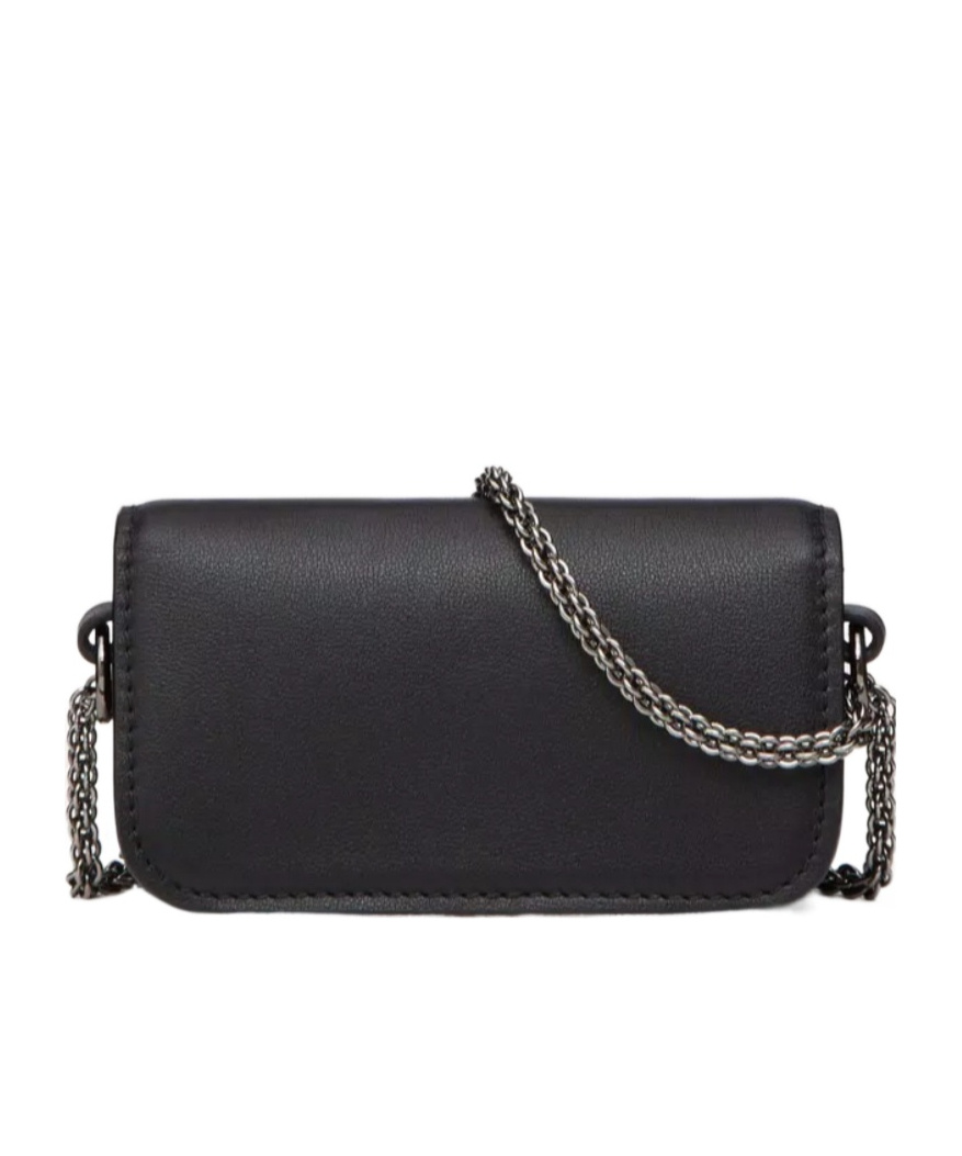 Shop Valentino Locò Micro Bag With Chain And Jewel Logo In Black