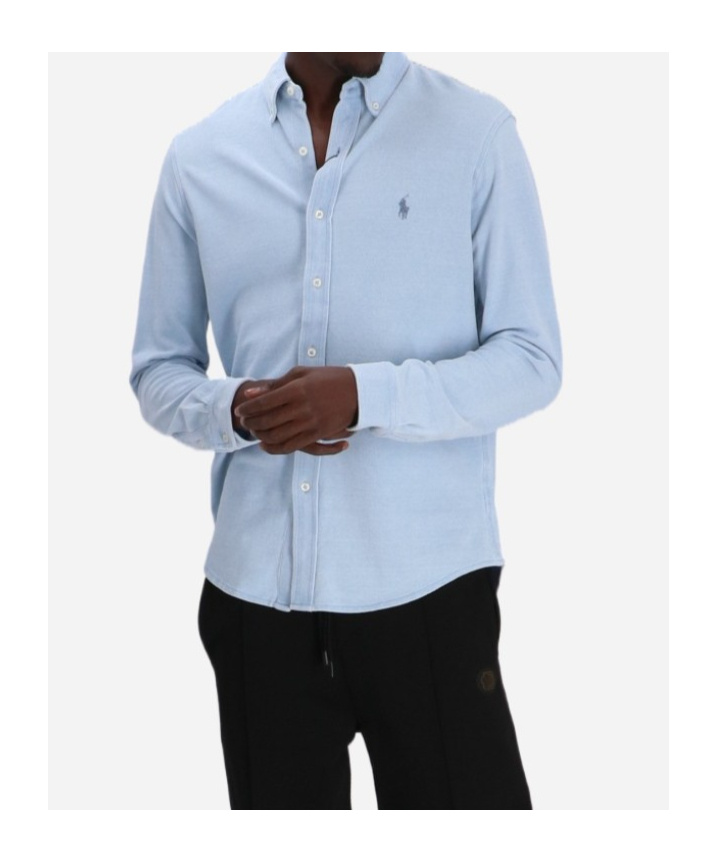 Polo Ralph Lauren Polo Pony Cotton Shirt In Blue