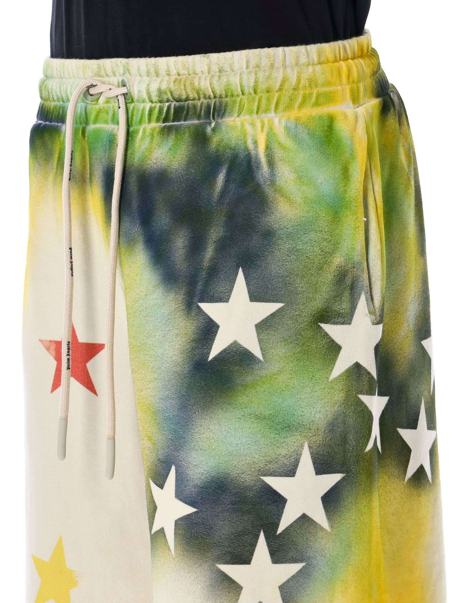 Palm Angels Star Sprayed Track Shorts In White