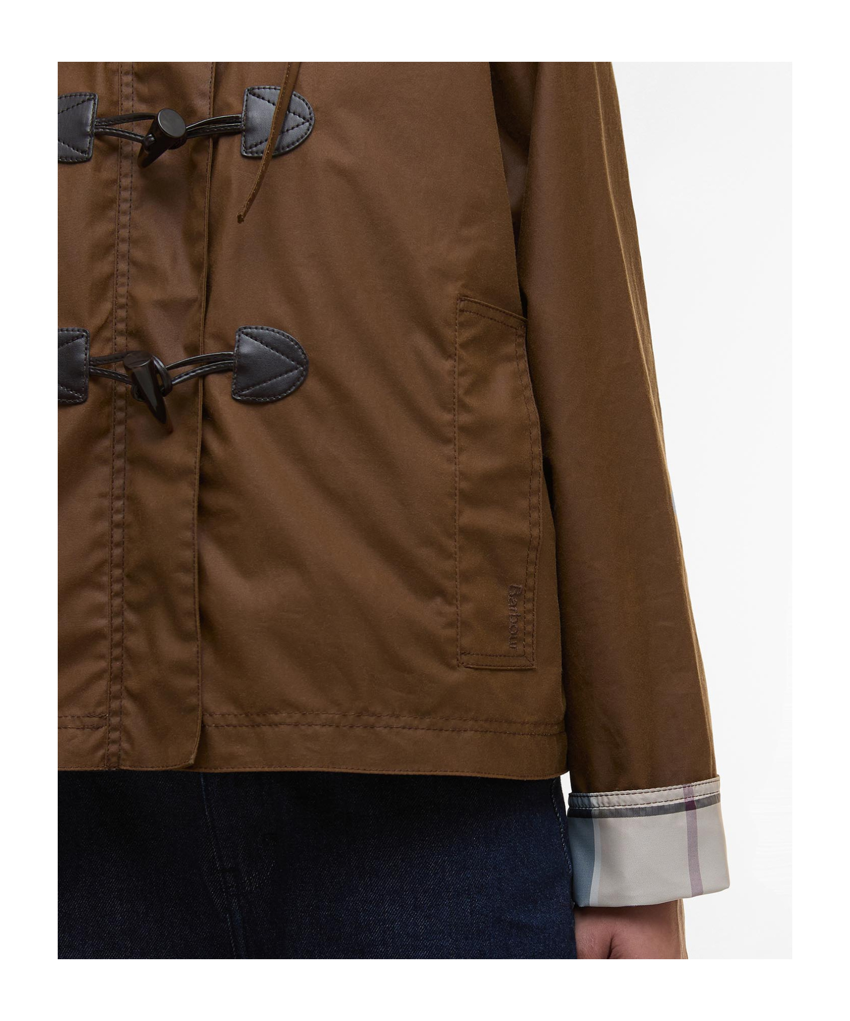 Barbour Myra Waxed Duffle Coat In Brown