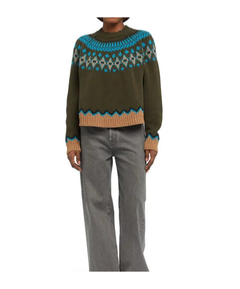 Alanui Sweet Winter Fair Isle Pattern Wool Sweater In Multi