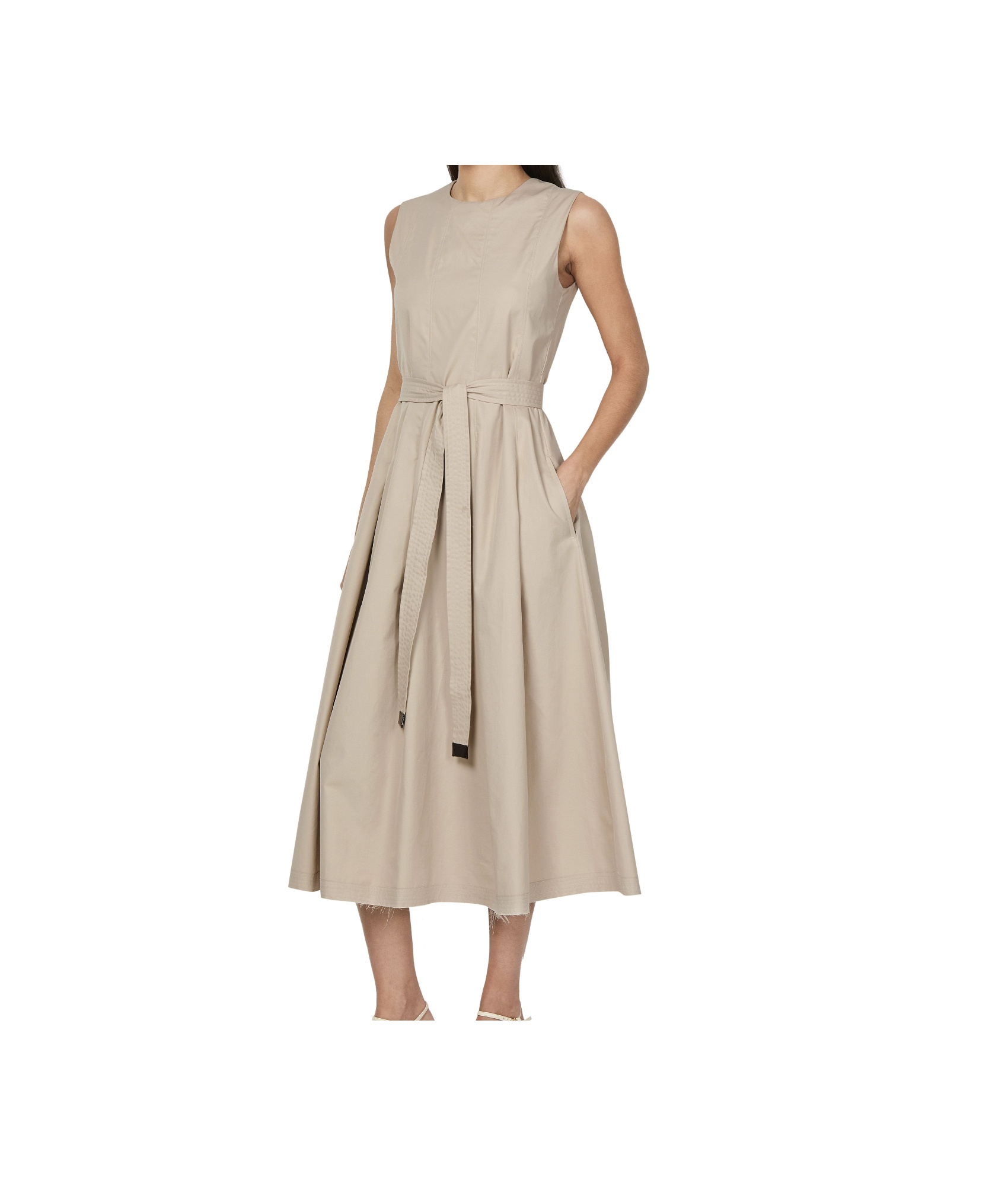 Max Mara Amina Midi Dress In Brown
