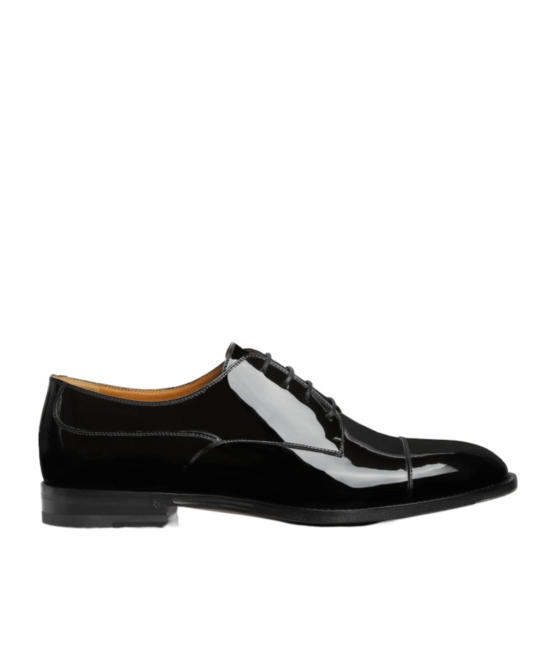 Gucci Patent Leather Lace-up Shoes Lace Up Shoes Black In Black