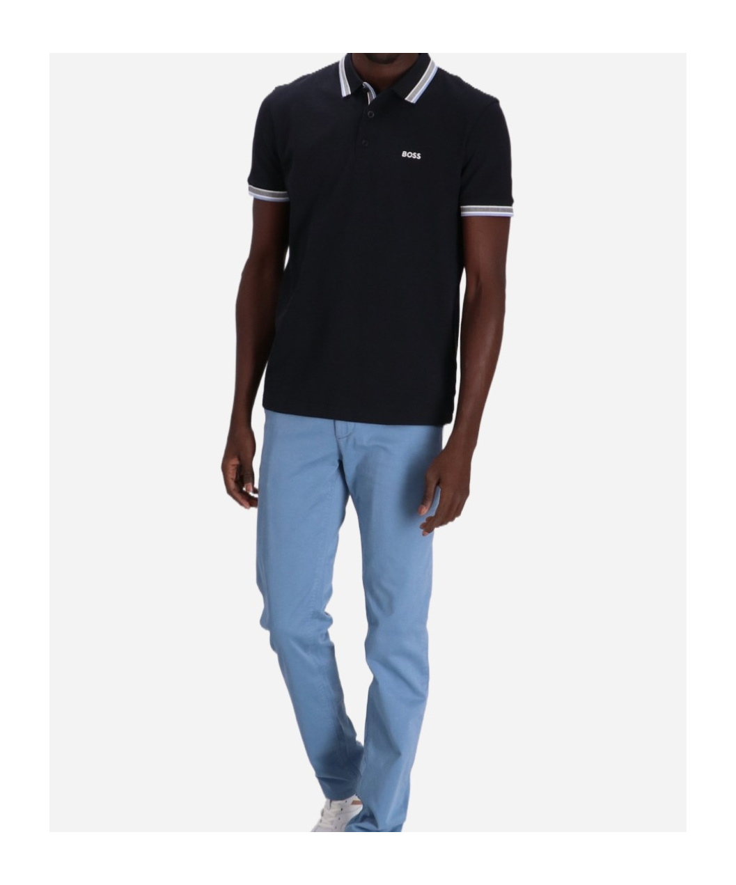 Hugo Boss Embroidered-logo Cotton Polo Shirt In Black
