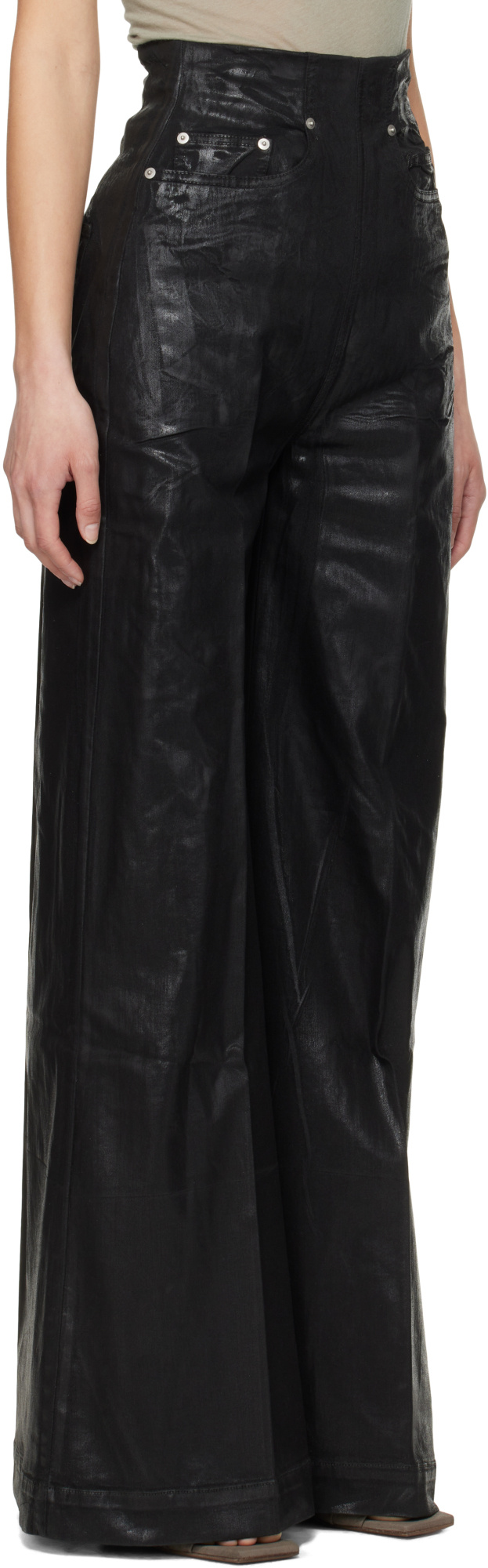 Rick Owens Drkshdw Black Hollywood Dirt Cooper Jeans In Black