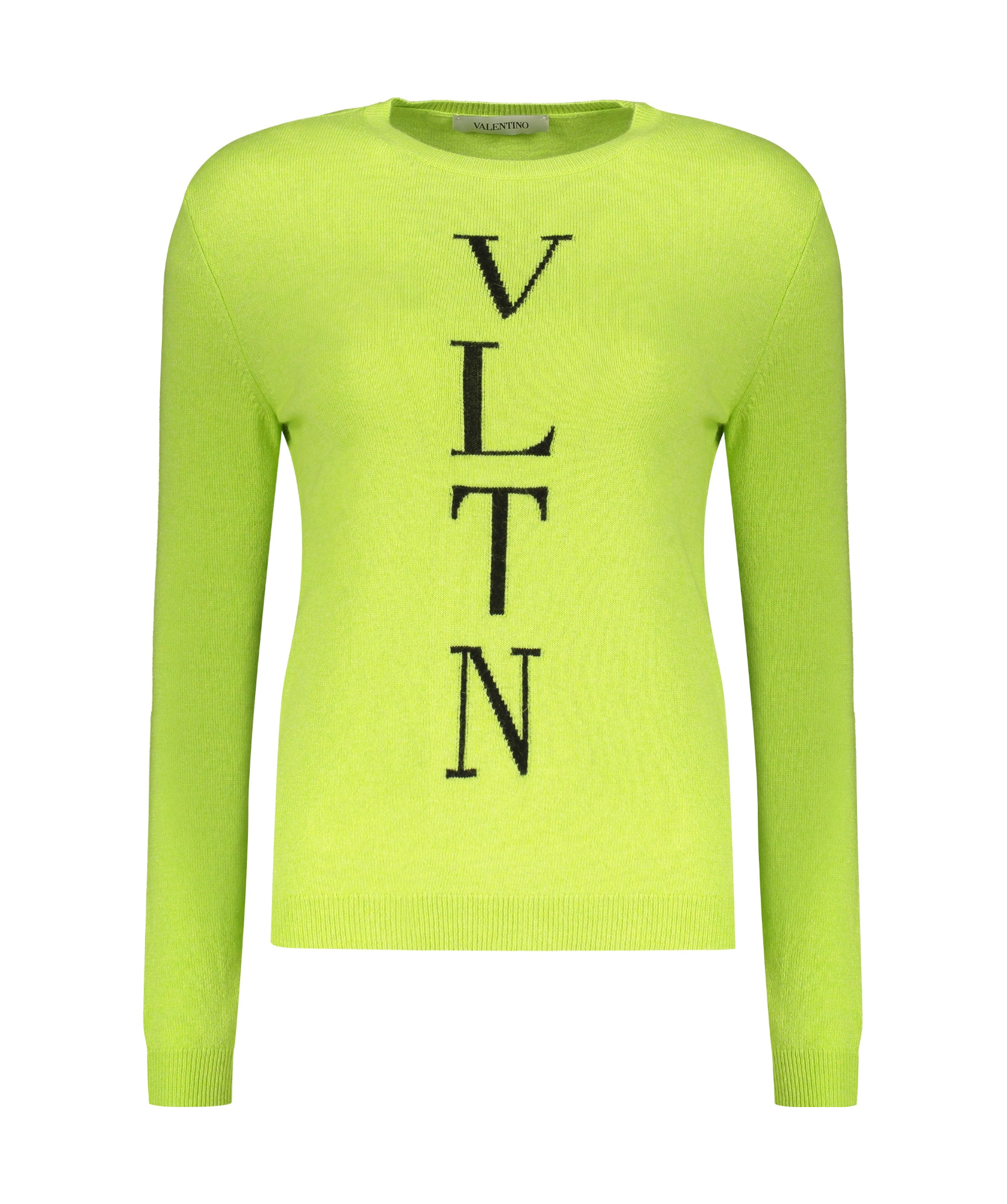 Valentino Crew Neck Long Sleeve Sweater In Green