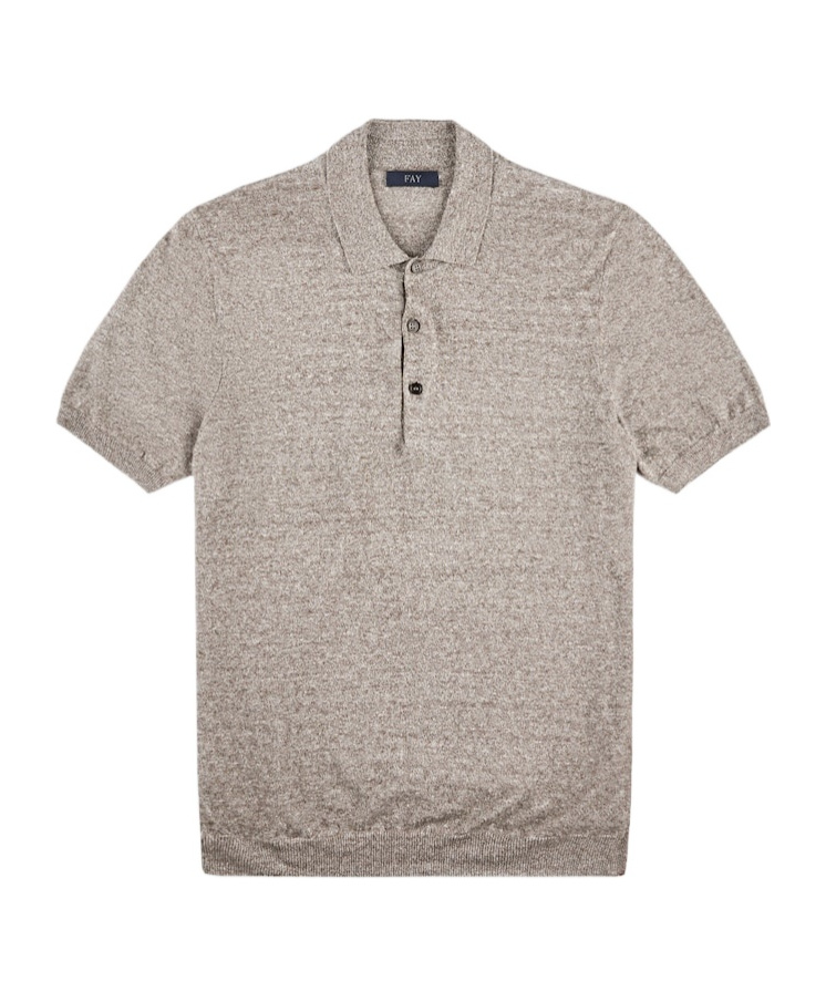 Fay Short-sleeved Polo Shirt In Nude