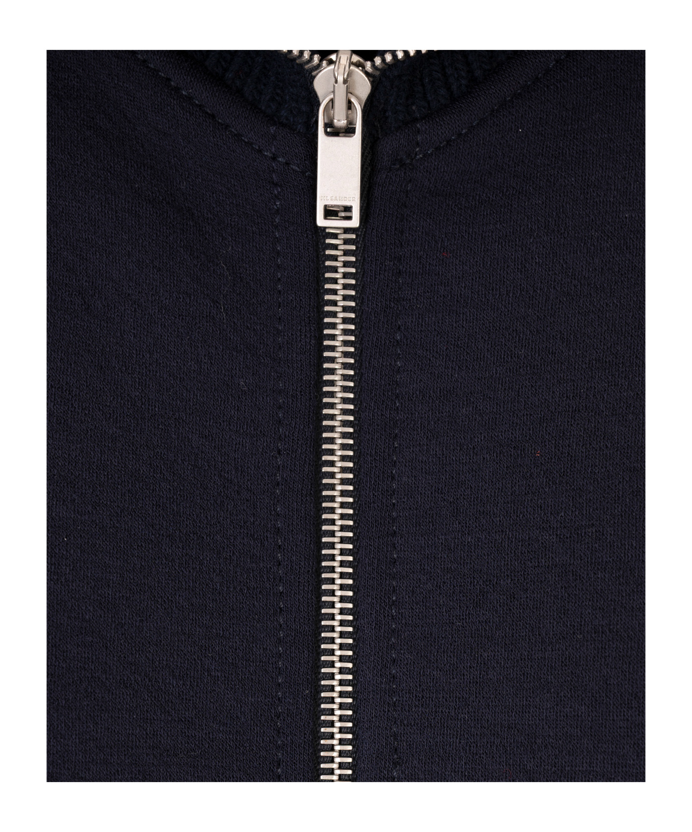 Jil Sander Wool Blend Bomber Jacket With High Collar In Blue
