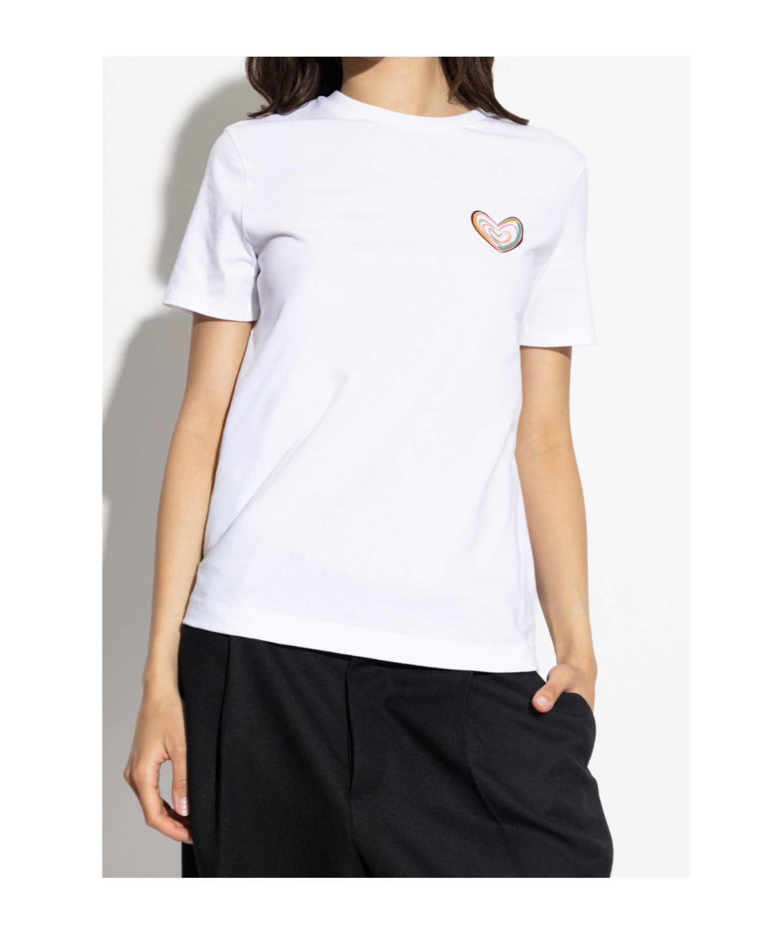 Ps By Paul Smith Heart-embroidered T-shirt In White