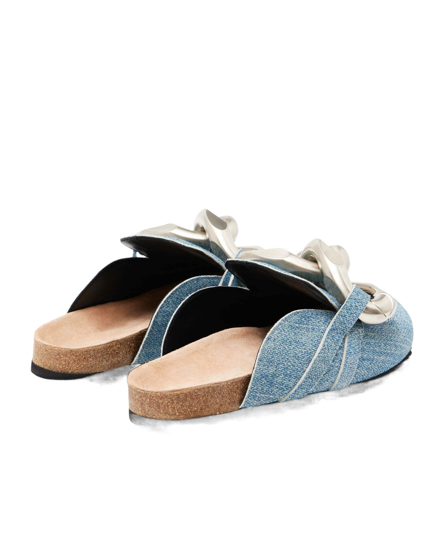 Jw Anderson Chunky Chain Denim Loafer Mules In Blue