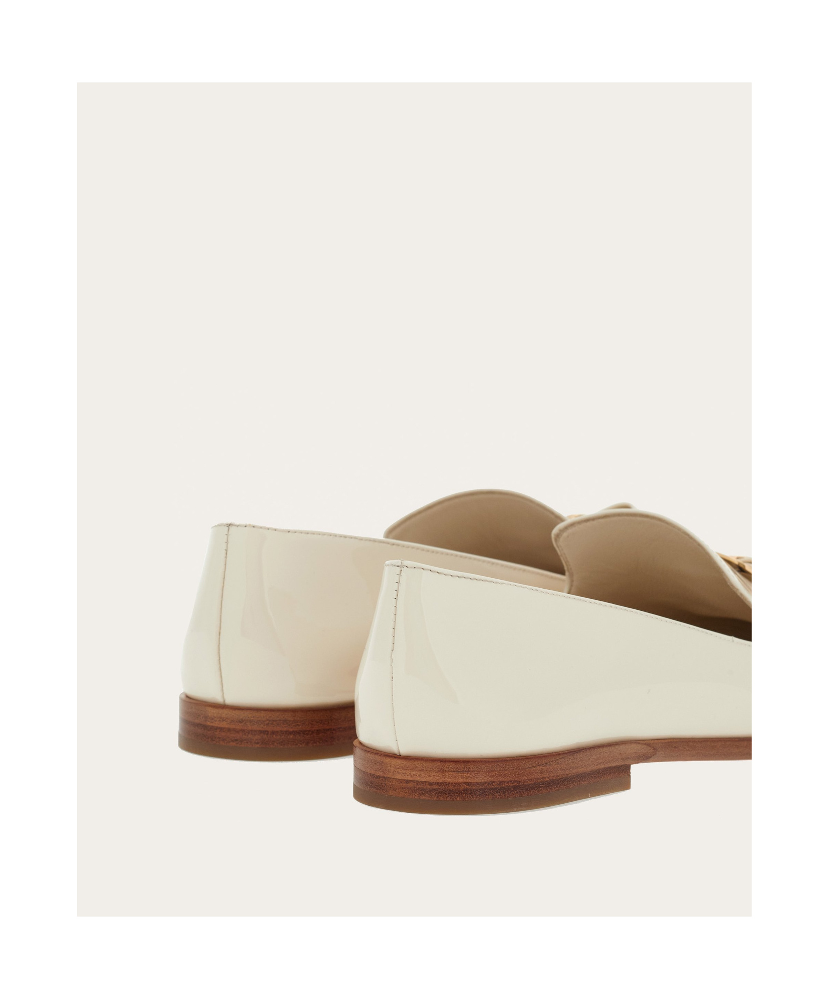 Ferragamo Ivory Leather Zamira Loafers In White