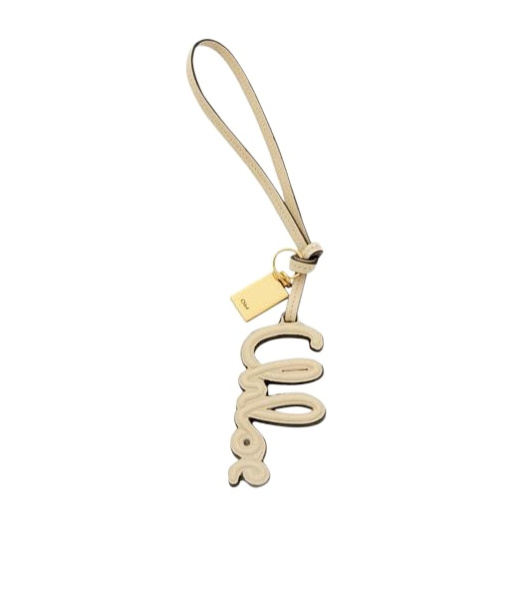 Chloé Key Holder With Wrist Strap And Bag Charm In Beige